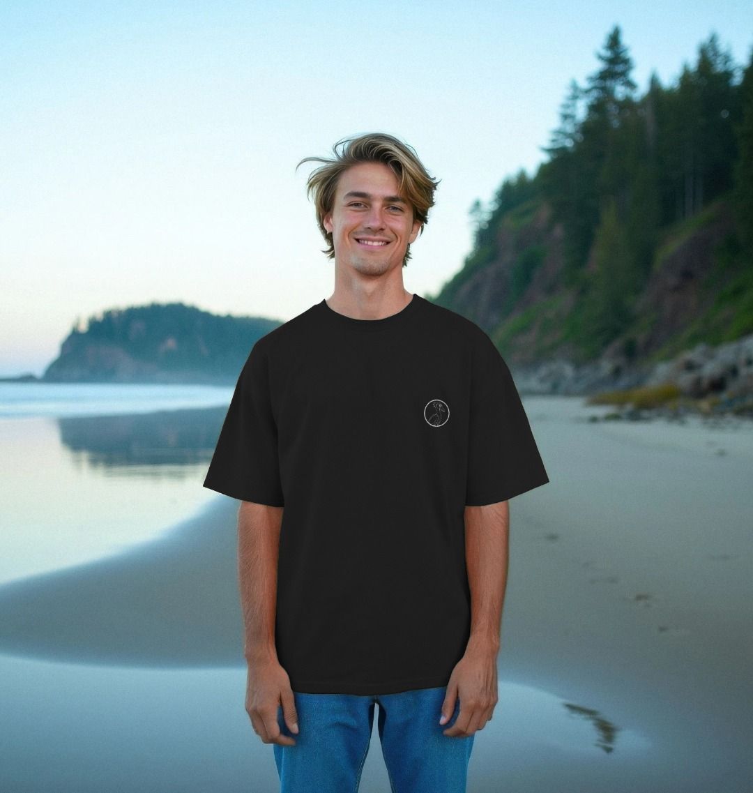 African Elephant Men's Oversized T-Shirt- Black | Cam Whitnall