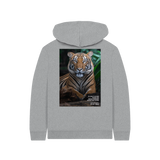 Athletic Grey Printed Kids Hoodie Back