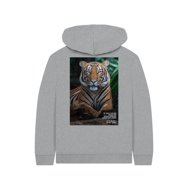 Athletic Grey Printed Kids Hoodie Back