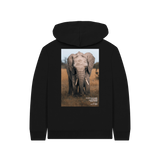 Black Printed Kids Hoodie Back