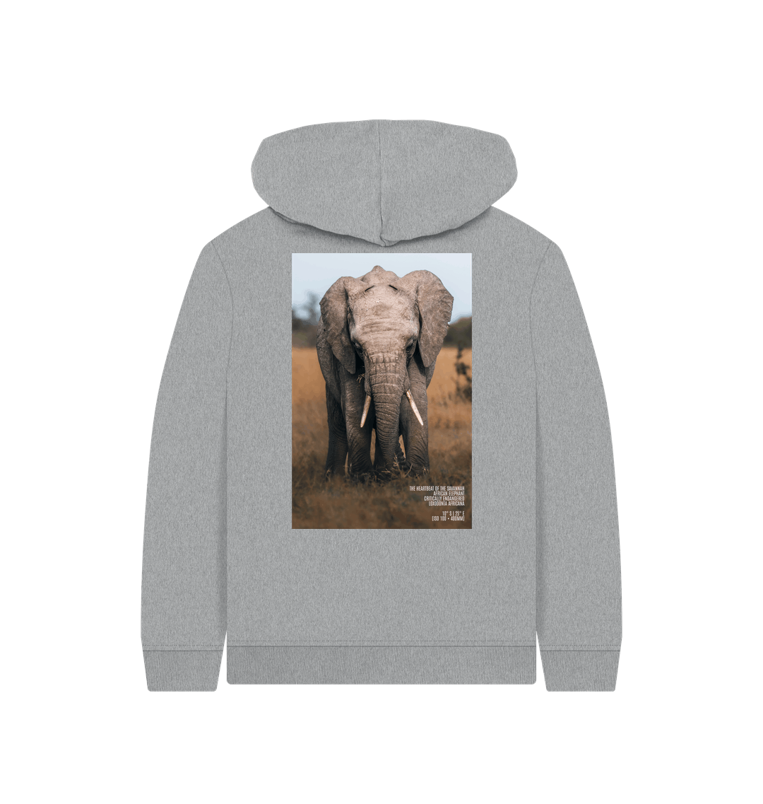 Athletic Grey Printed Kids Hoodie Back