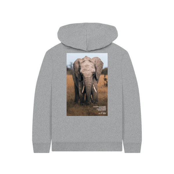 Athletic Grey Printed Kids Hoodie Back