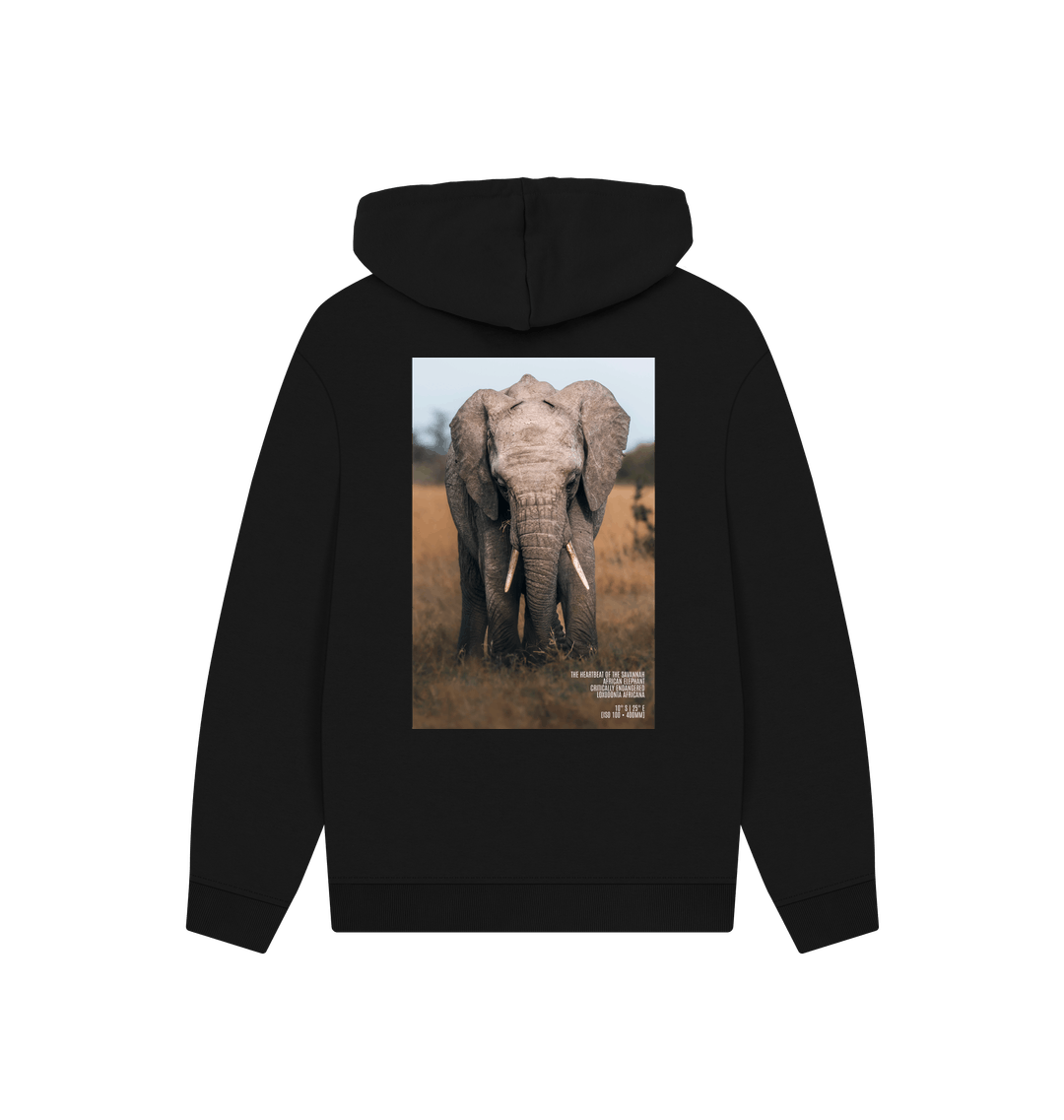 Black Printed Hoody Back