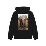 Black Printed Hoody Back