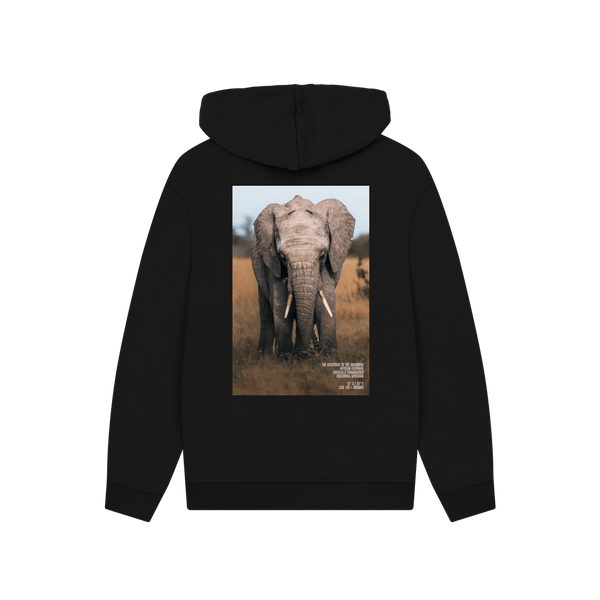 Black Printed Hoody Back