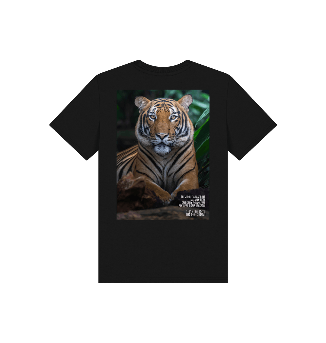 Black Printed Kids T-Shirt Back