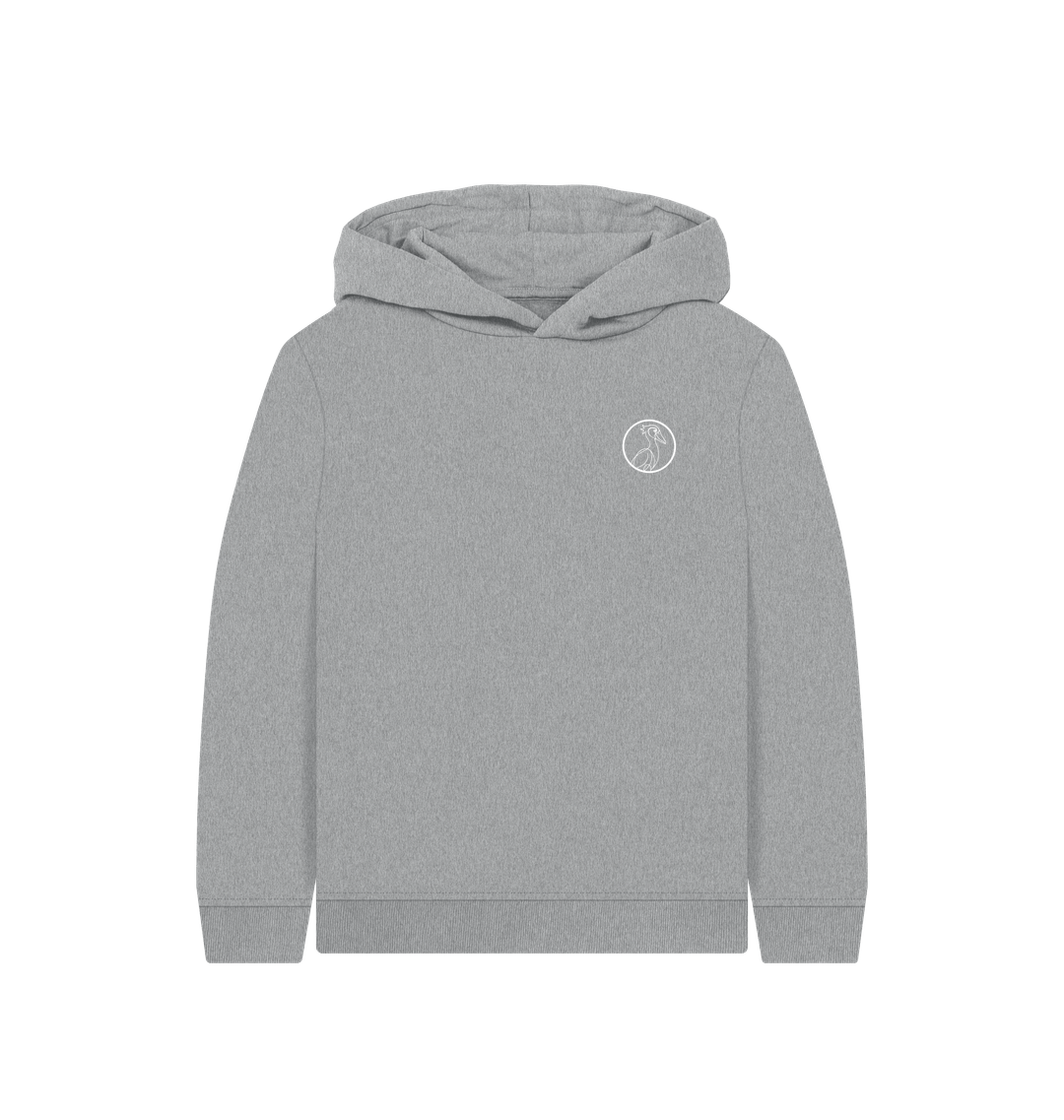 Athletic Grey Printed Kids Hoodie Front