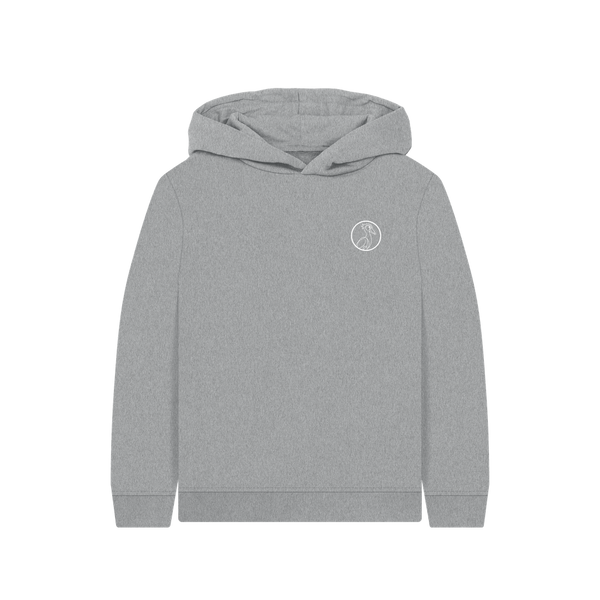 Athletic Grey Printed Kids Hoodie Front