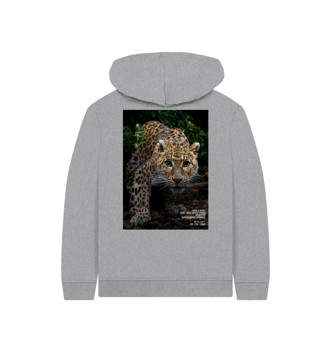 Athletic Grey Printed Kids Hoodie Back