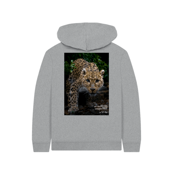 Athletic Grey Printed Kids Hoodie Back
