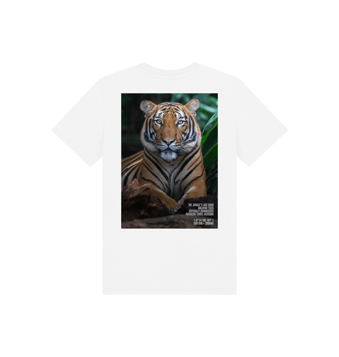 White Printed Kids T-Shirt Back