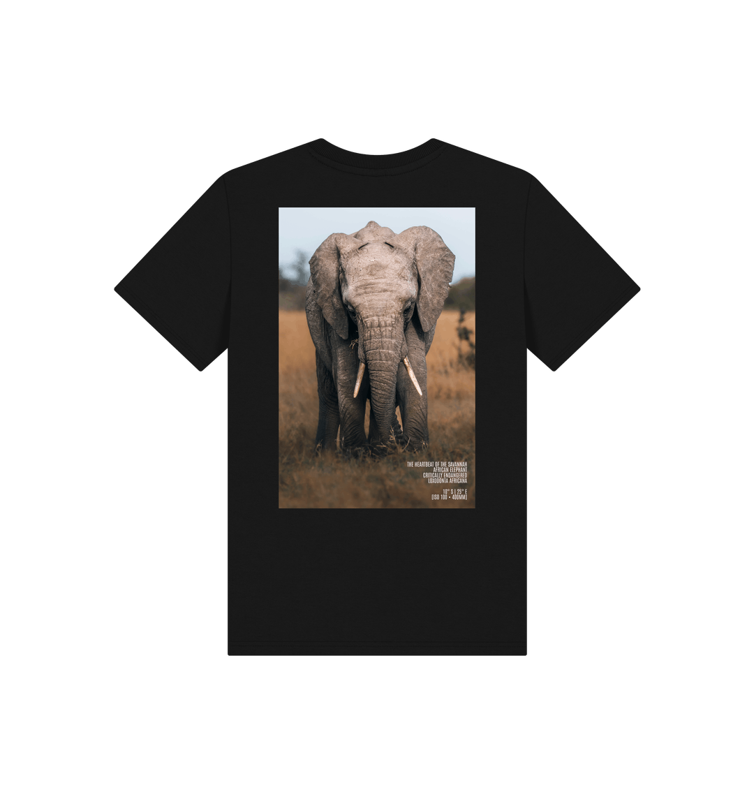 Black Printed Kids T-Shirt Back