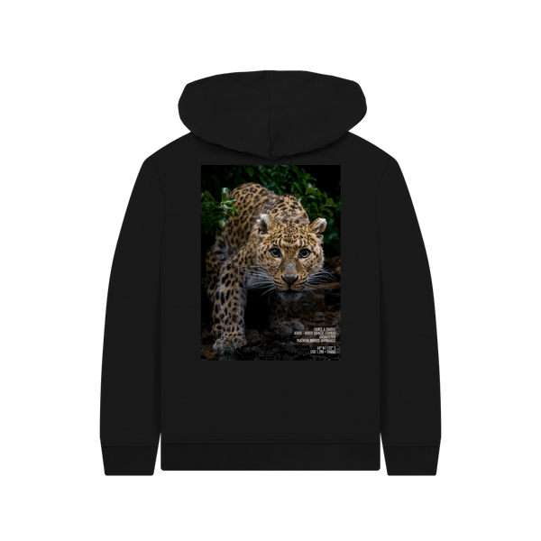Black Printed Kids Hoodie Back